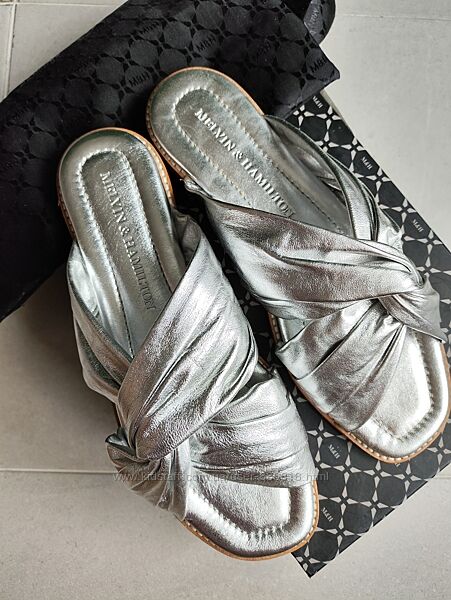 Новые мюли Melvin & Hamilton мягчайшие кожа босоножки шлёпки шлёпанцы  