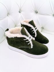 Зимові замшеві черевики хайтопи