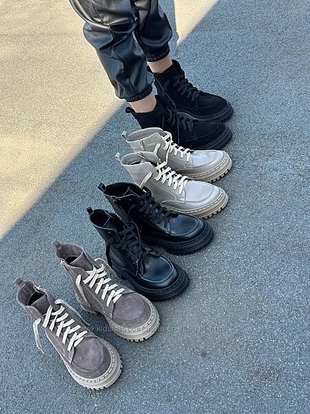 Черевики жіночі демісезонні зі шнурками 36-41