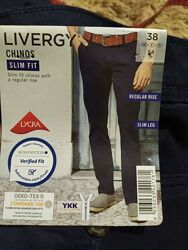 Качественные мужские хлопковые брюки Chino от Livergy, Германия, S-M