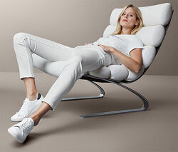 Стильні зручні жіночі білі джинси, брюки з бавовни від tcm tchibo Чібо, M-L