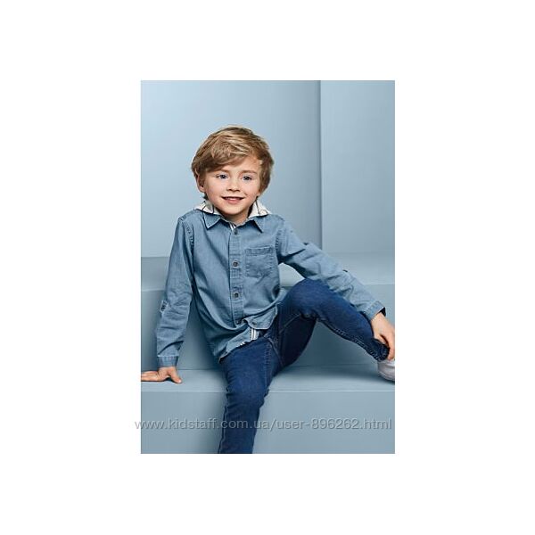 Крутезна, високоякісна дитяча джинсова сорочка з капюшоном від tchibo,86-92