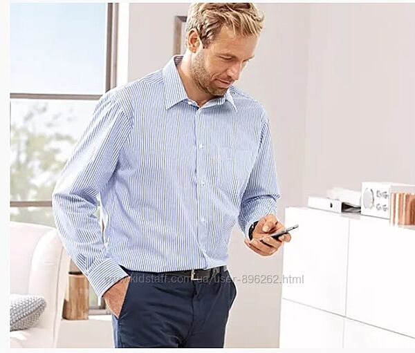 Стильна якісна чоловіча бавовняна сорочка в смужку від tcm tchibo Чібо, XL