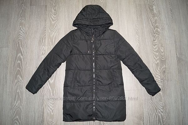 Куртка для дівчинки подовжена чорна євро зима