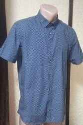 Стильная рубашка ted baker с коротким рукавом синего цвета. размер м