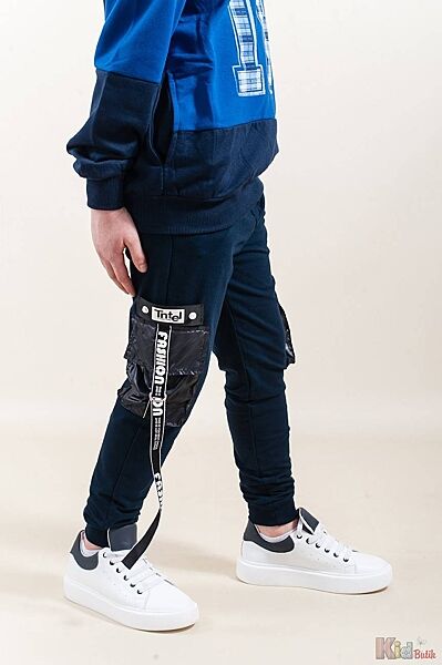 Штани спортивні синього кольору для хлопчика A-yugi Jeans