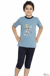 Піжама футболкабриджі з космонавтом для хлопчика-підлітка Minimoon