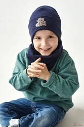 Набір шапка  хомут синього для хлопчика Шелдон Дембохауc