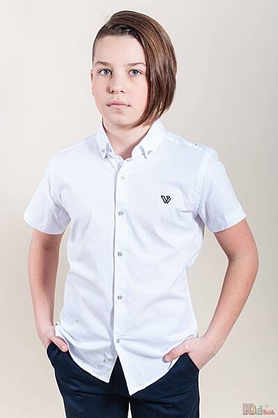 Рубашка белая с короткими рукавами для мальчика Wanex