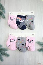Шкарпетки 3 пари махрові Love You для дівчинки Pier Lone