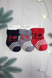 Шкарпетки 3 пари махрові Mom&Dad для маленької дитини Pier Lone