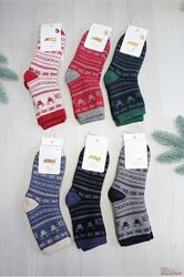 Шкарпетки махрові з новорічним принтом для дитини 7-8 років Arti
