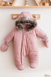 Комбінезон Аляска зимовий кольору пудри для маленької дівчинки MagBaby