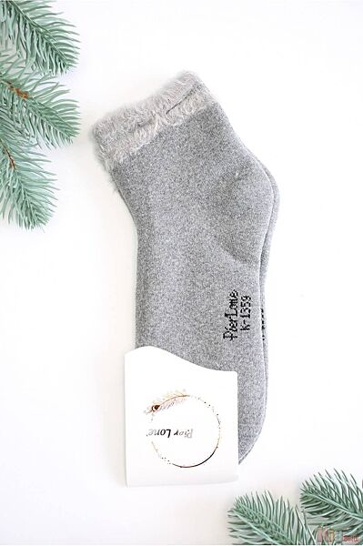 Шкарпетки махрові сірі з ворсом для дівчинки р.35-40 Pier Lone