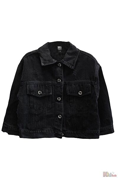 Куртка джинсовая чорного цвета для девочки Kormtymt