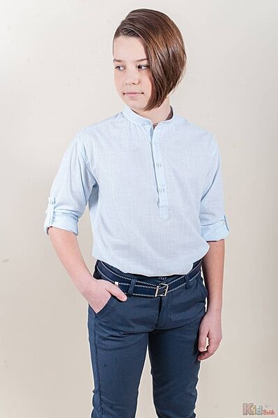 Сорочка голубого кольору для хлопчика Zenmoni