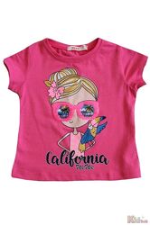 Футболка рожева California для маленької дівчинки WeWe