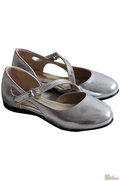 Туфлі сріблястого кольору для дівчинки Kemal Pafi