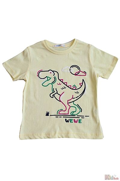 Футболка гірчична з динозавром для хлопчика WeWe