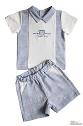 Костюмчик 2-ка футболкашорти блакитні для хлопчика MYMIO baby
