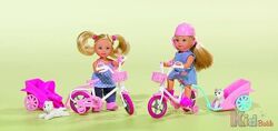Лялька Еві Прогулянка на велосипеді з песиком, 2 види, 3 Simba