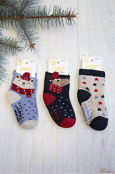 Шкарпетки махрові Скоро Новий рік для хлопчика 12-18 міс Arti