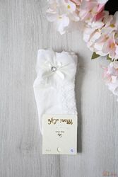 Шкарпетки молочні ароматизовані з бантиком і камінчиком Moni Life