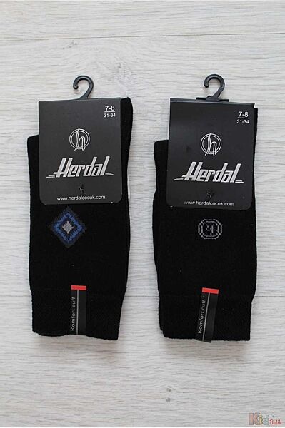 Шкарпетки чорні високі для хлопчика 7-8 років Herdal