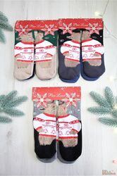 Шкарпетки 2 пари махрові новорічні Ведмідь у кофті р.35-40 Pier Lone