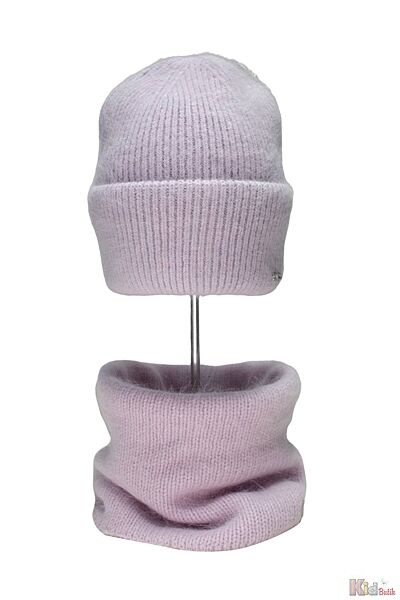 Комплект шапкабаф рожевого кольору для дівчинки Odyssey