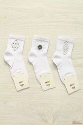 Шкарпетки антибактеріальні білі для дівчинки 7-8 Arti