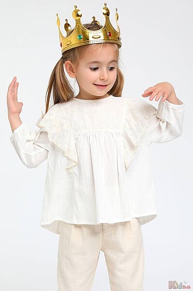 Блуза молочного кольору для дівчинки Escabel Kids