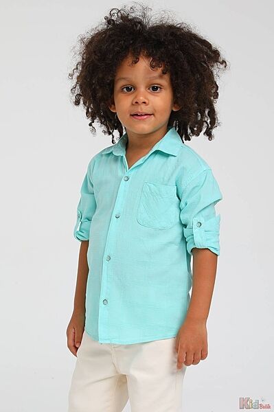Сорочка для хлопчика в бірюзовому кольорі Jack Lions