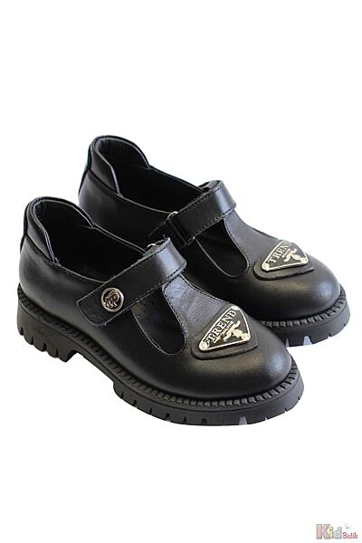 Туфлі-лофері чорного кольору для дівчинки Kemal Pafi