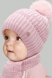 Комплект шапка та шарф рожеві Бланш для дівчинки Elf Kids