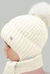 Комплект шапка та шарф молочні Бланш для дівчинки Elf Kids