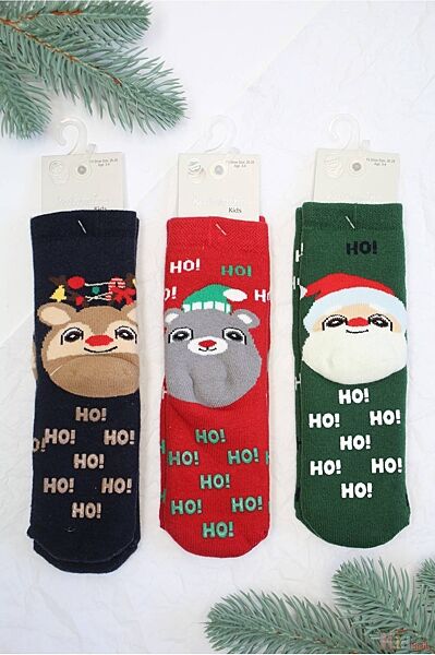 Шкарпетки махрові новорічні Ho-ho-ho для дитини 1-2 роки Katamino