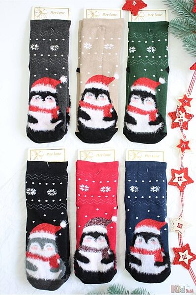 Шкарпетки махрові з пінгвінчиками для дівчинки р.35-40 Pier Lone