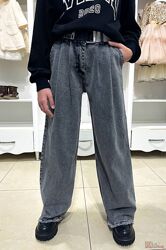 Джинси-палаццо сірого кольору для дівчинки A-yugi Jeans
