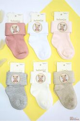Шкарпетки в рубчик з відворотом Teddy Bear для дівчинки 6-12міс Katamino