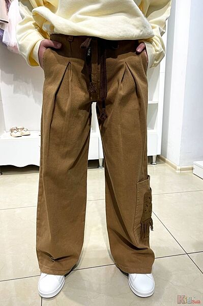 Штани Палаццо коричневого кольору для дівчинки A-yugi Jeans