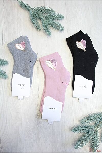 Шкарпетки махрові Листочки для дівчинки р.35-40 Pier Lone