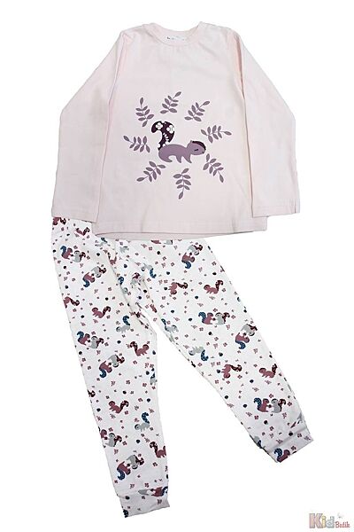 Піжама штани та кофта світло-рожева Білочки Pikidor