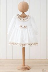 Сукня молочного кольору з мереживом для дівчинки MYMIO baby