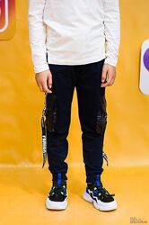 Штани спортивні чорного кольору для хлопчика A-yugi Jeans