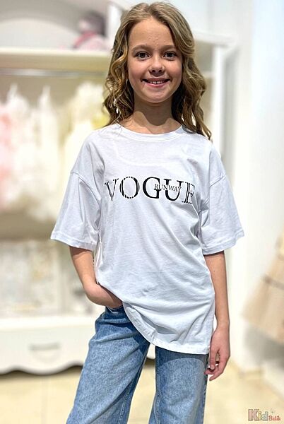 Футболка біла Vogue для дівчинки A-yugi Jeans