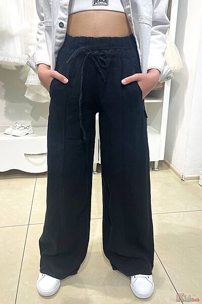 Штани палаццо чорні для дівчинки A-yugi Jeans