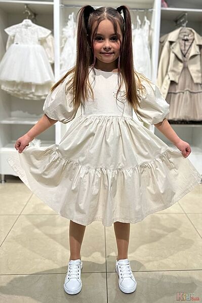 Сукня бежева розкльошена для маленької дівчинки MonnaRosa