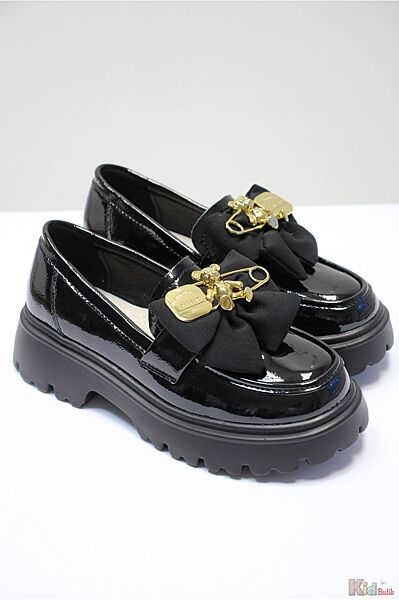 Туфлі-лофери чорні Teddy для дівчинки Jong-Golf
