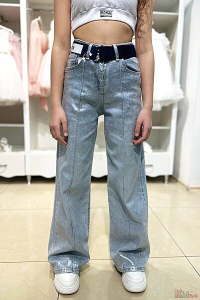 Металізовані джинси з сріблястим напиленням A-yugi Jeans